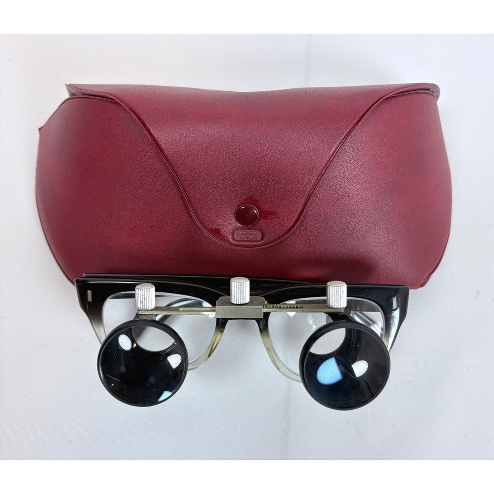 Vtg Oculus Dental Loupes Magnifying Glasses Licefa Frames 966 Western Germany